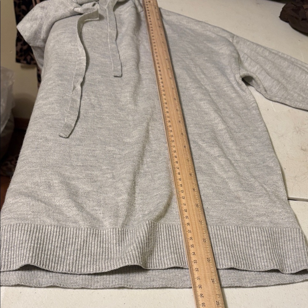 Cashmere Blend Hoodie Women's Light Gray Hoodie Sweater - Picture 7 of 9